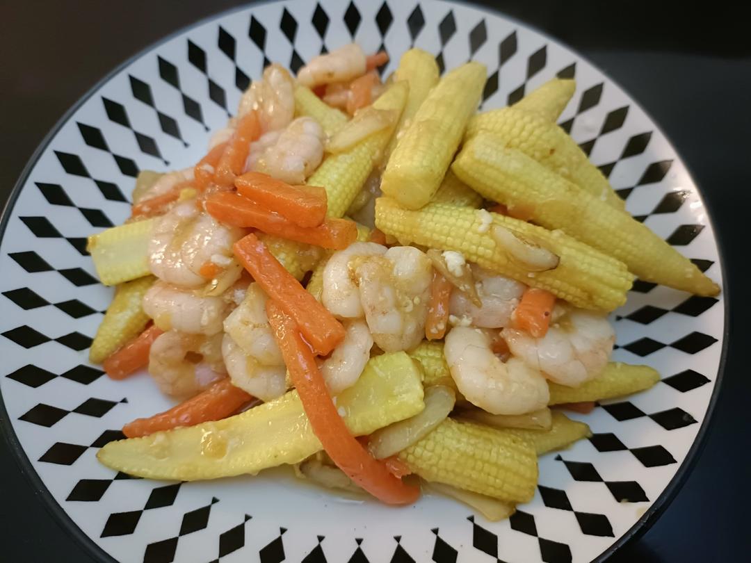玉米笋炒虾仁