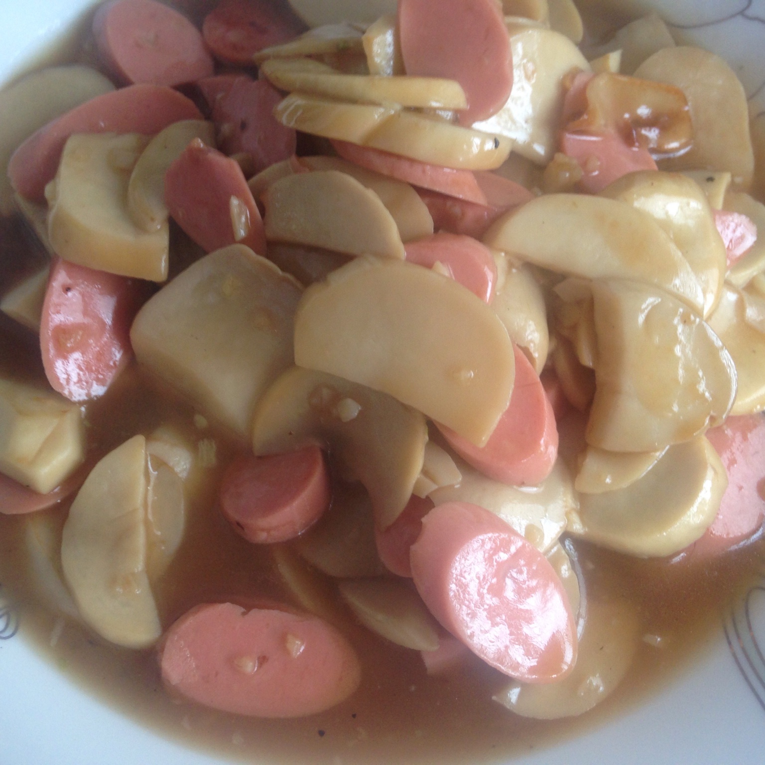杏鲍菇炒火腿肠