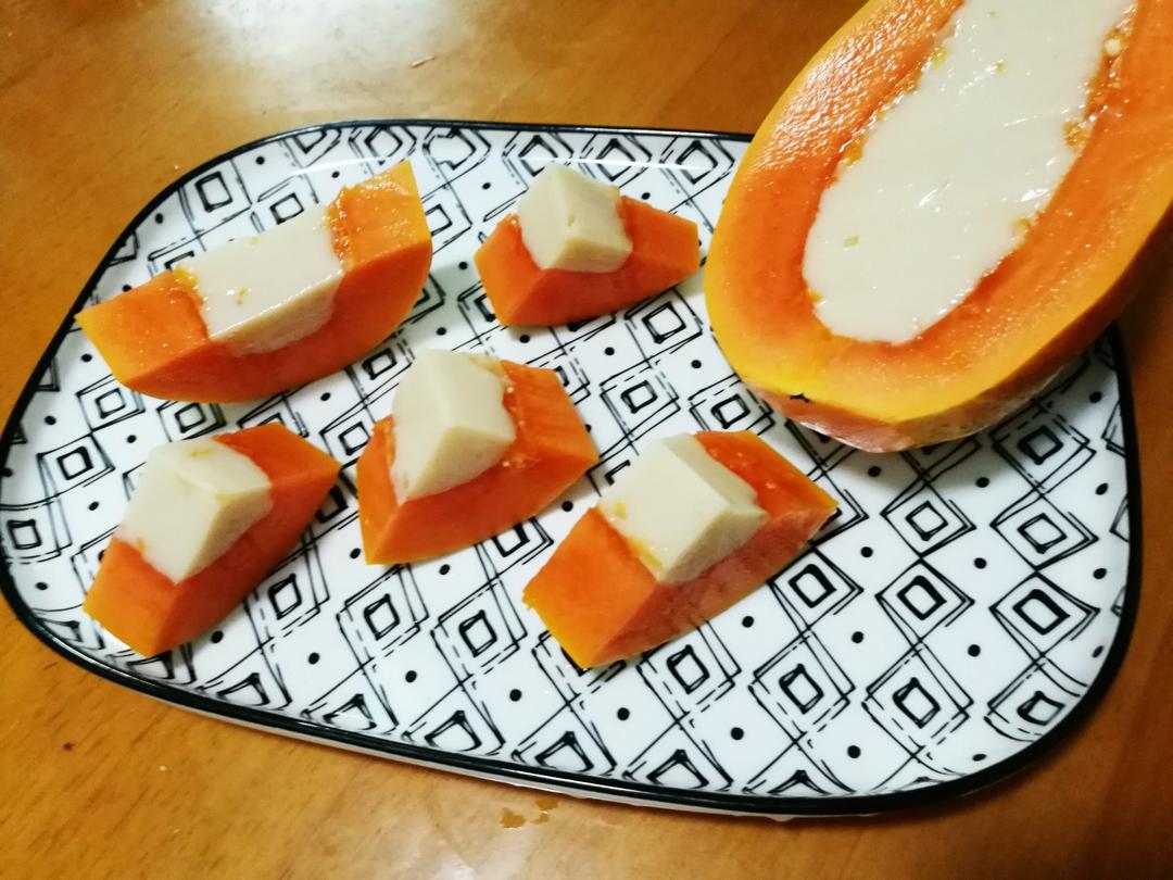 木瓜牛奶冻(微波最快手)