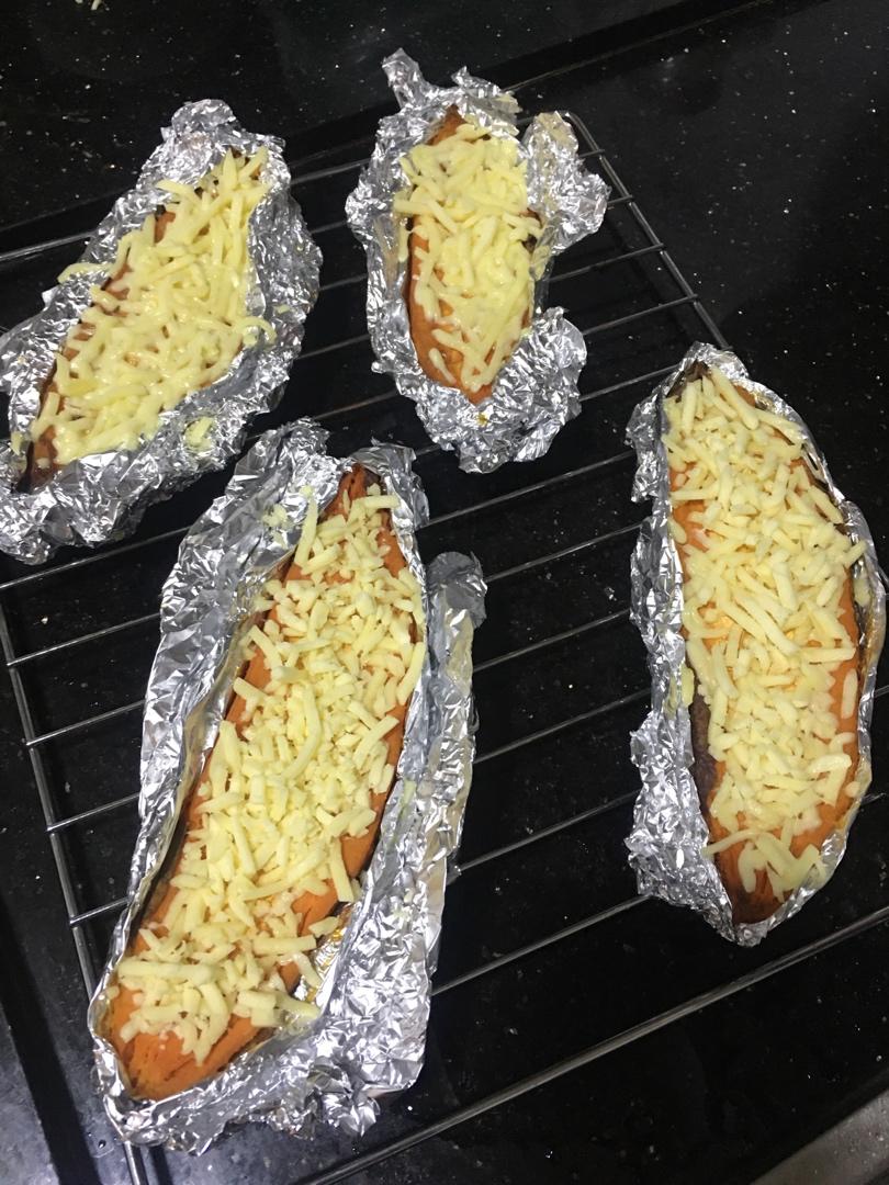 芝士焗红薯+普通烤红薯