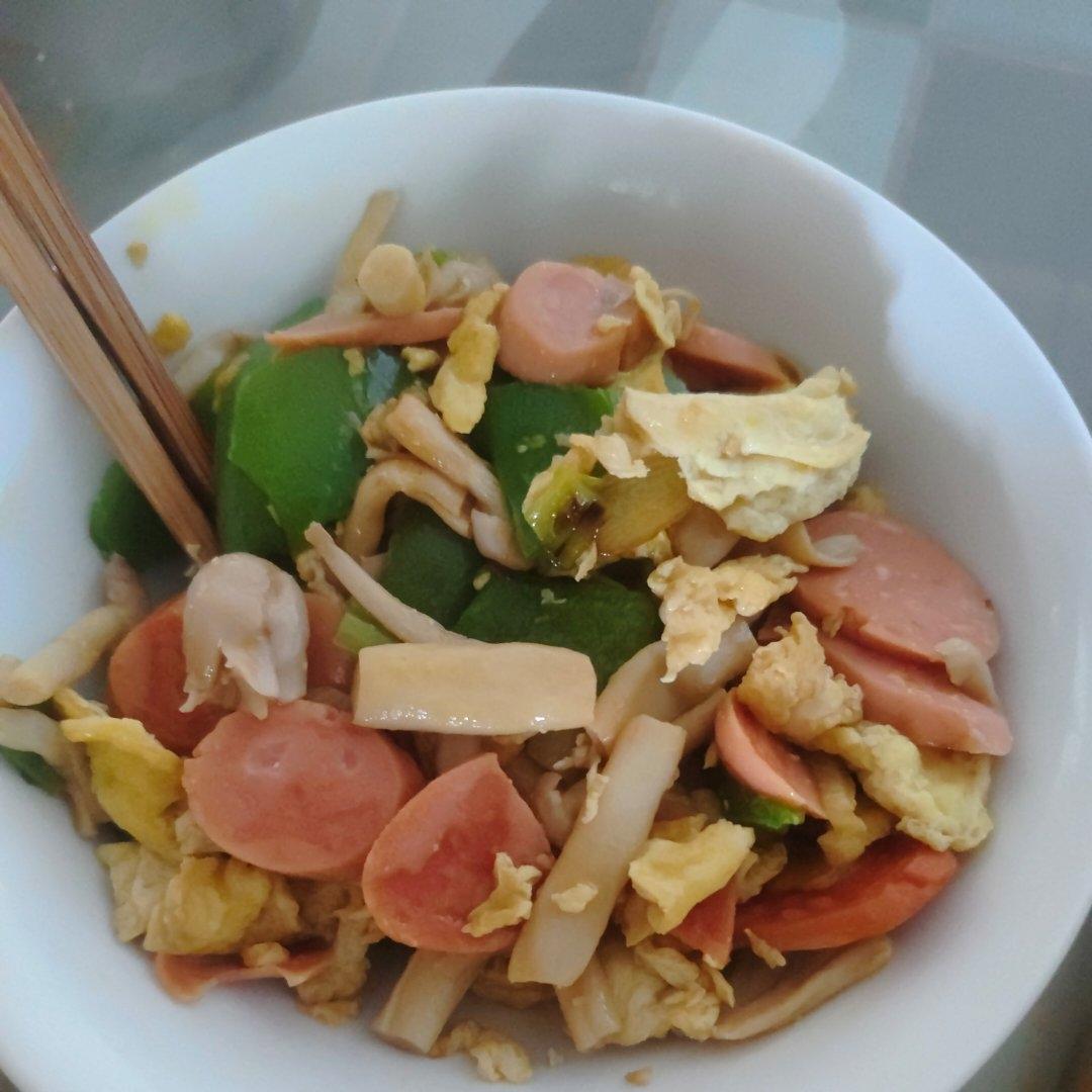 白玉菇炒火腿