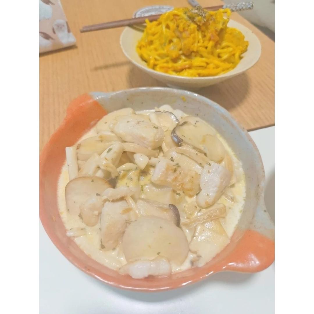 淡奶油龙利鱼蘑菇