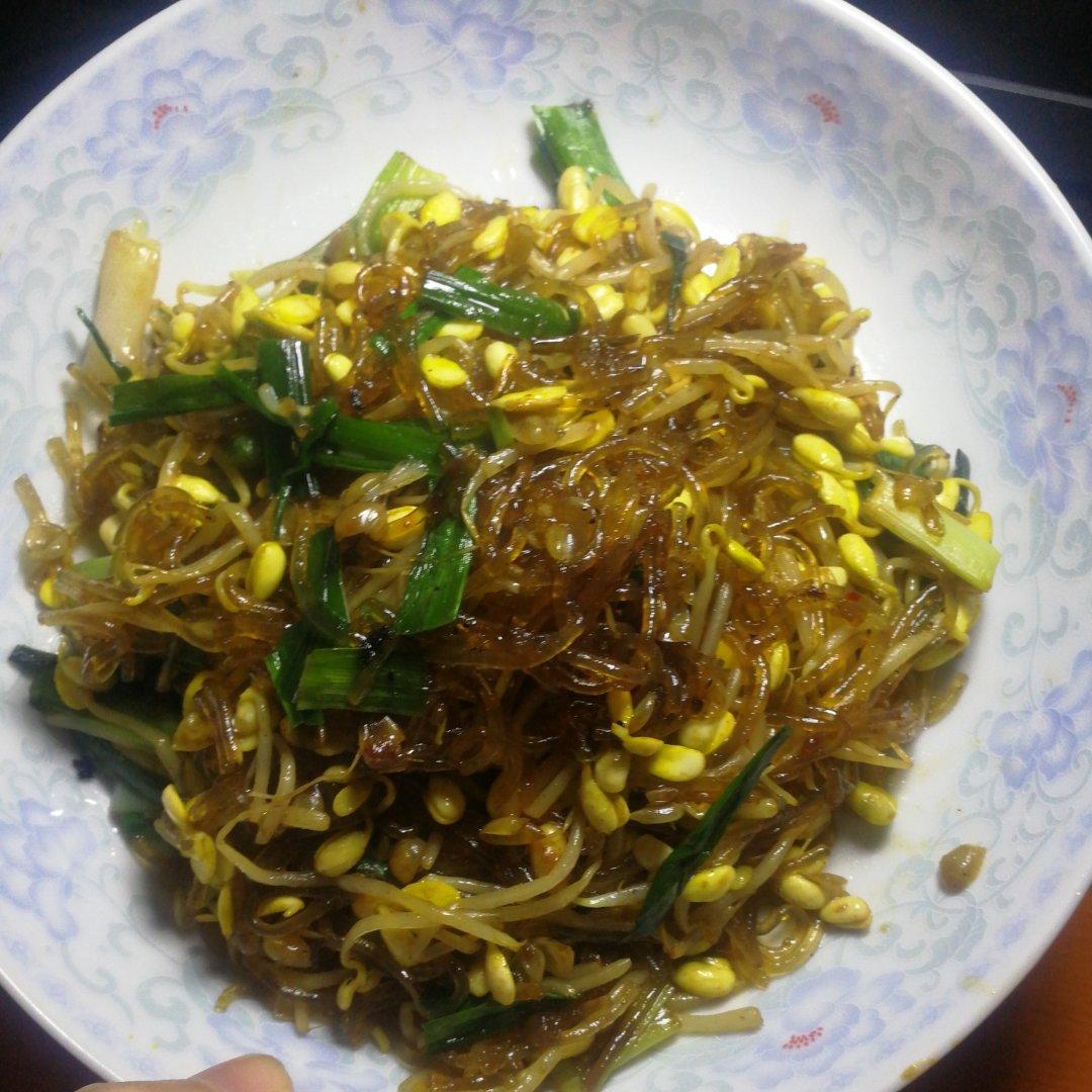 豆芽炒粉丝