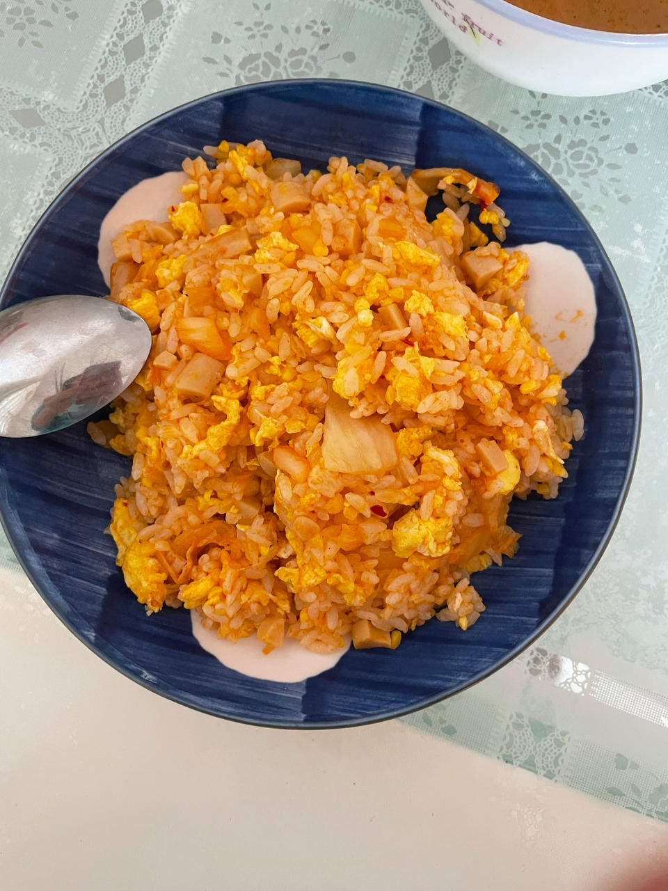 韩式辣白菜芝士蛋炒饭