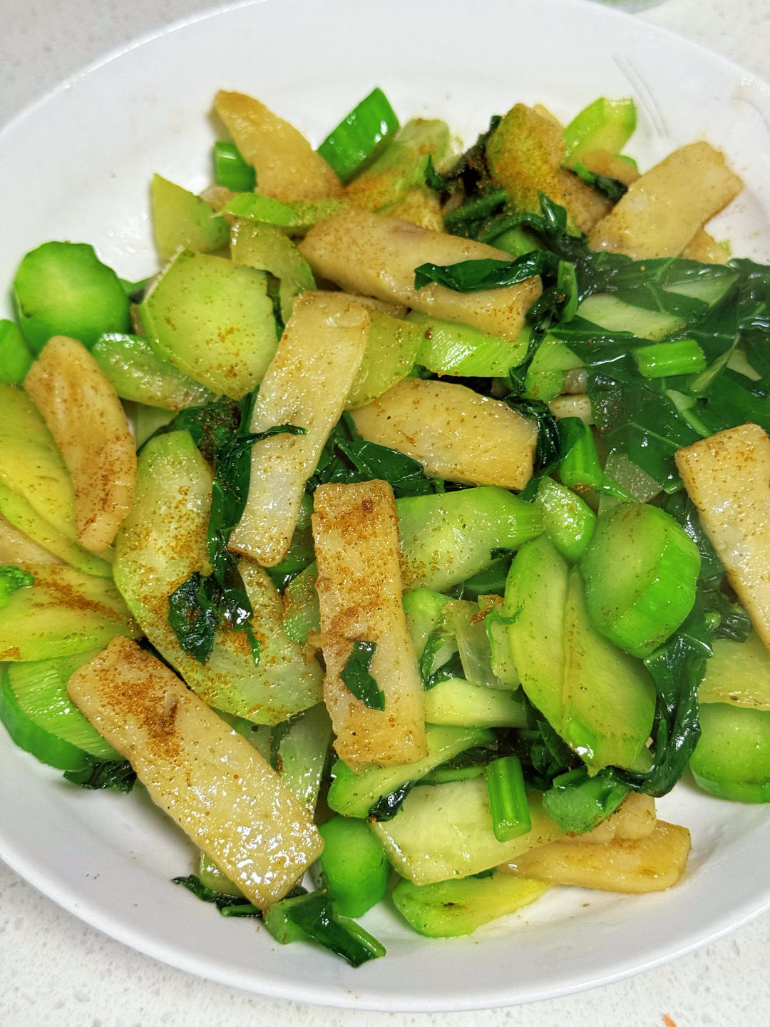 虾籽芥蓝炒鱼饼