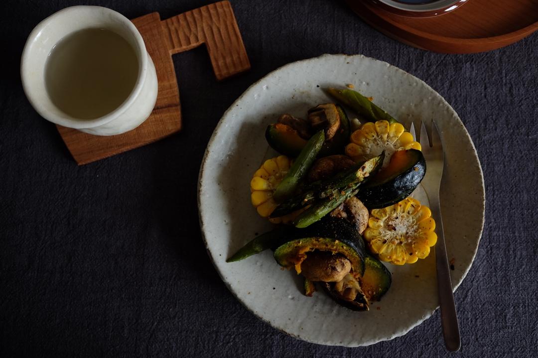 北鼎烤箱食谱-烤鲜虾配时蔬