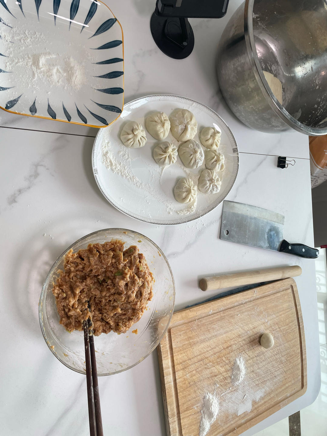 不用皮冻的水煎包