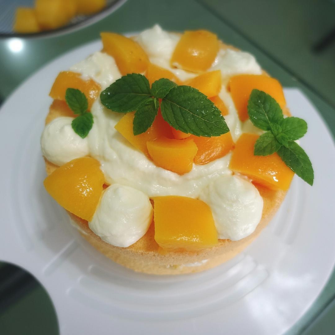 【零失败】不会裱花没关系的水果裸蛋糕 芒果裸蛋糕 完美戚风胚