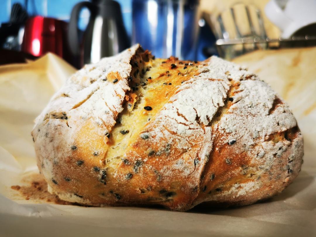 黑芝麻欧包｜无油无糖