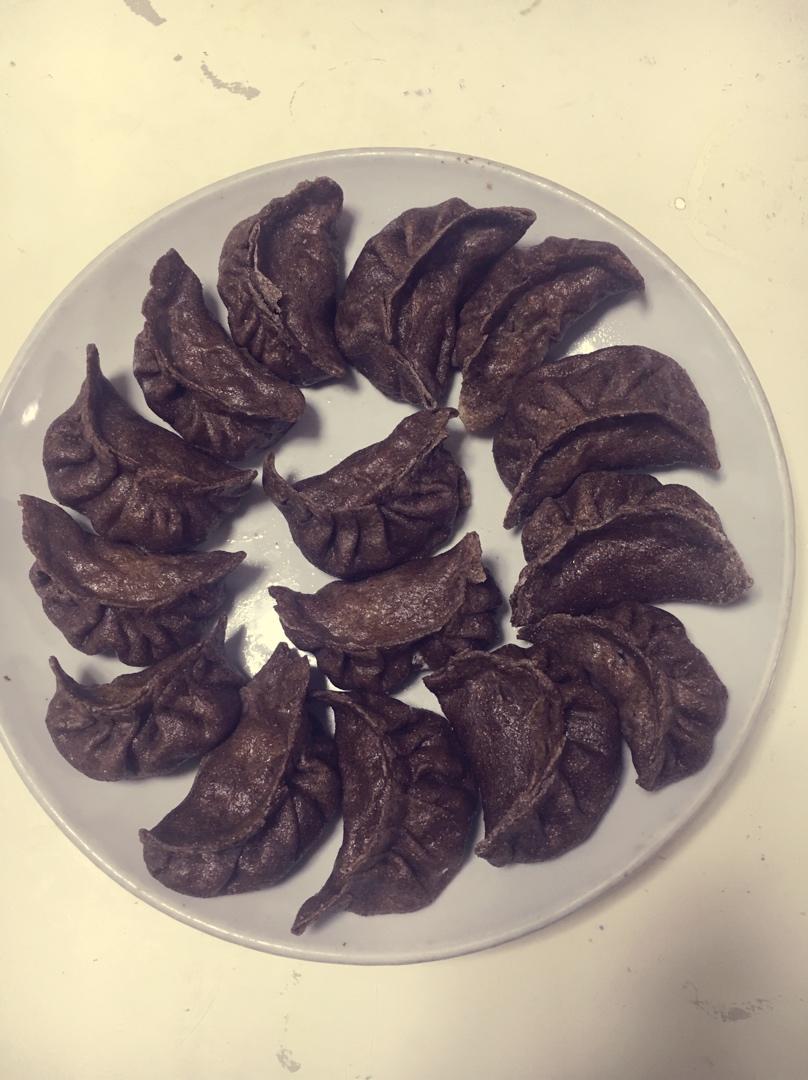 减肥主食🥟黑全麦饺子(烫面蒸饺)