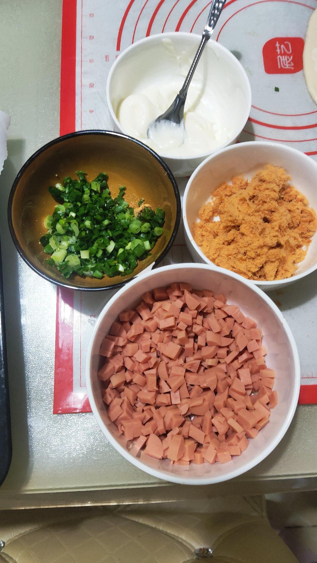 香葱火腿肉松面包