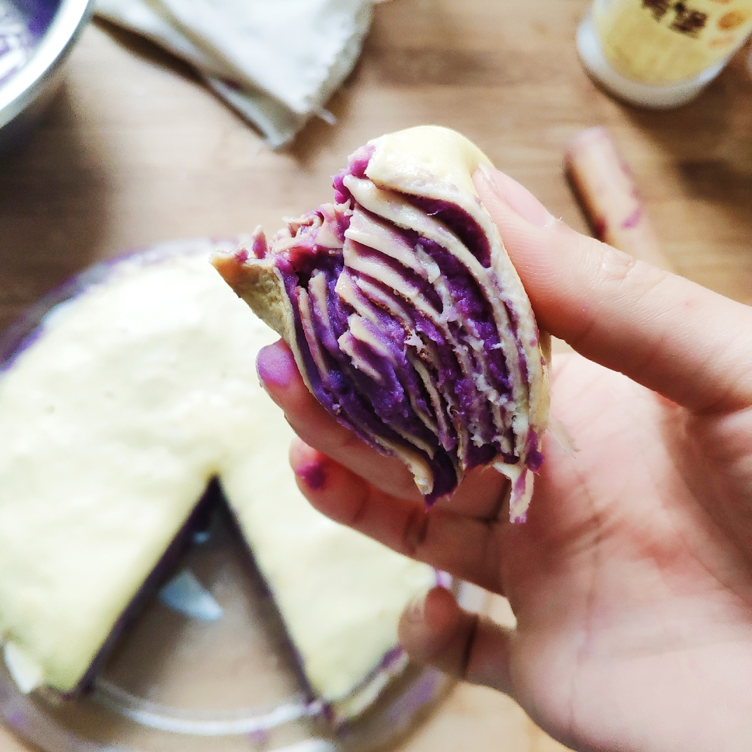 低脂低卡无油无糖千层紫薯蛋糕的做法 步骤8