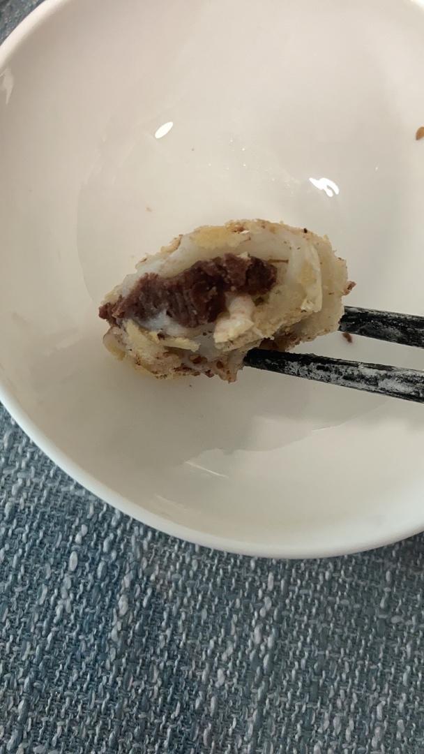 快手懒人免揉糯米红豆饼 无需揉面 包馅的糯米饼 超薄皮 消耗红豆沙 玉子烧厚蛋烧锅不粘锅平底锅妙用
