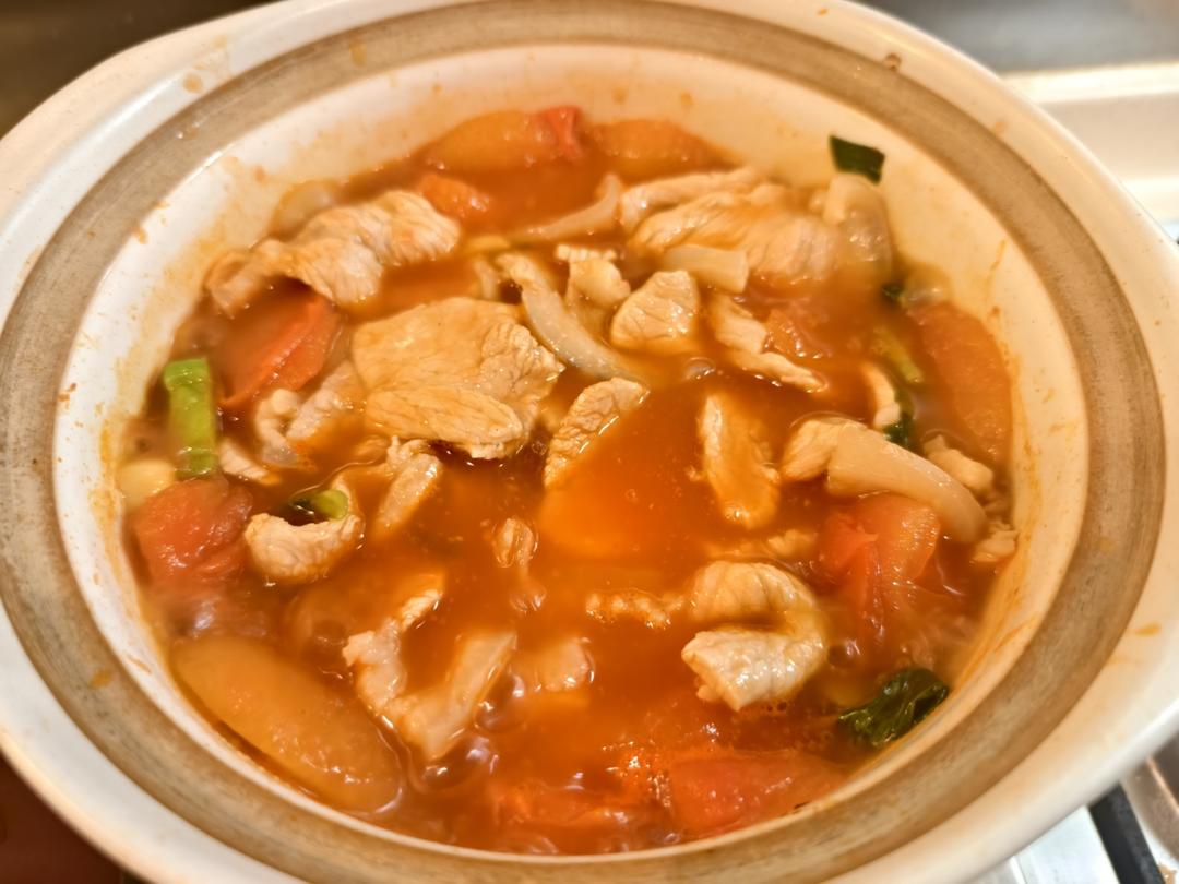 番茄滑肉煲｜酸爽开胃！肉片超级嫩滑