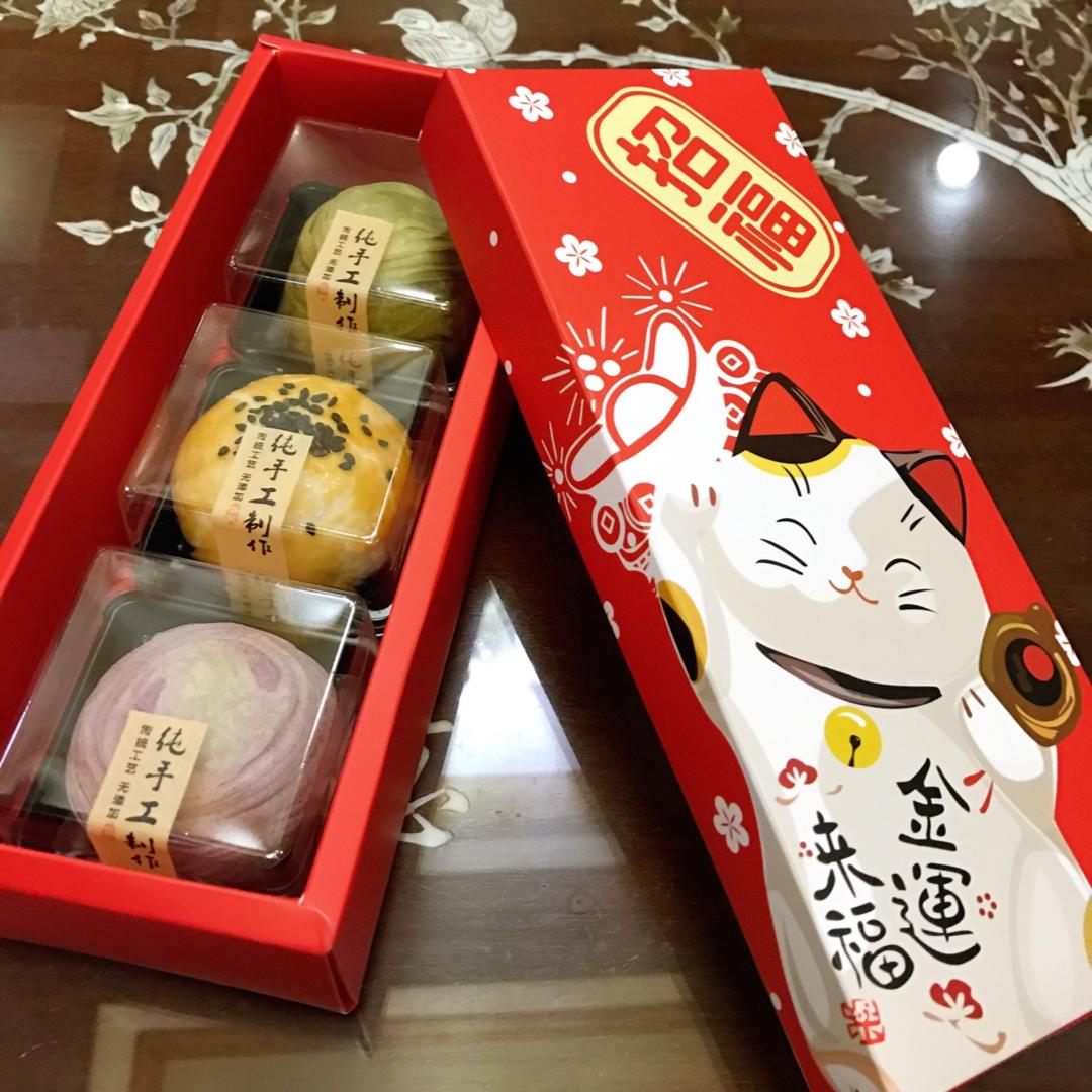 蛋黄酥~紫薯、抹茶、原味~花好月圆，中秋快乐~内附一次做六色蛋黄酥方法~