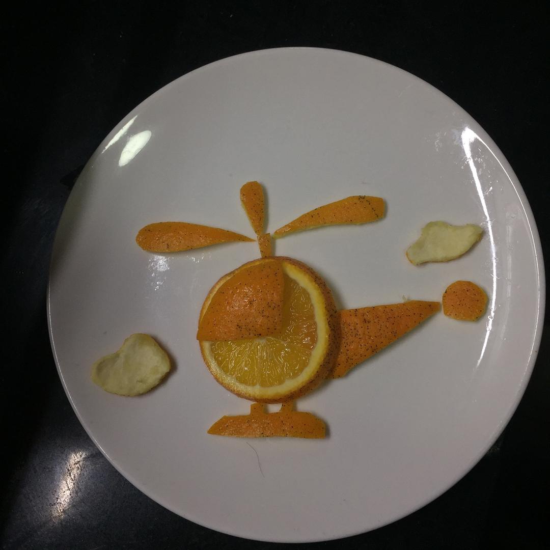 橙子水果拼盘—直升机