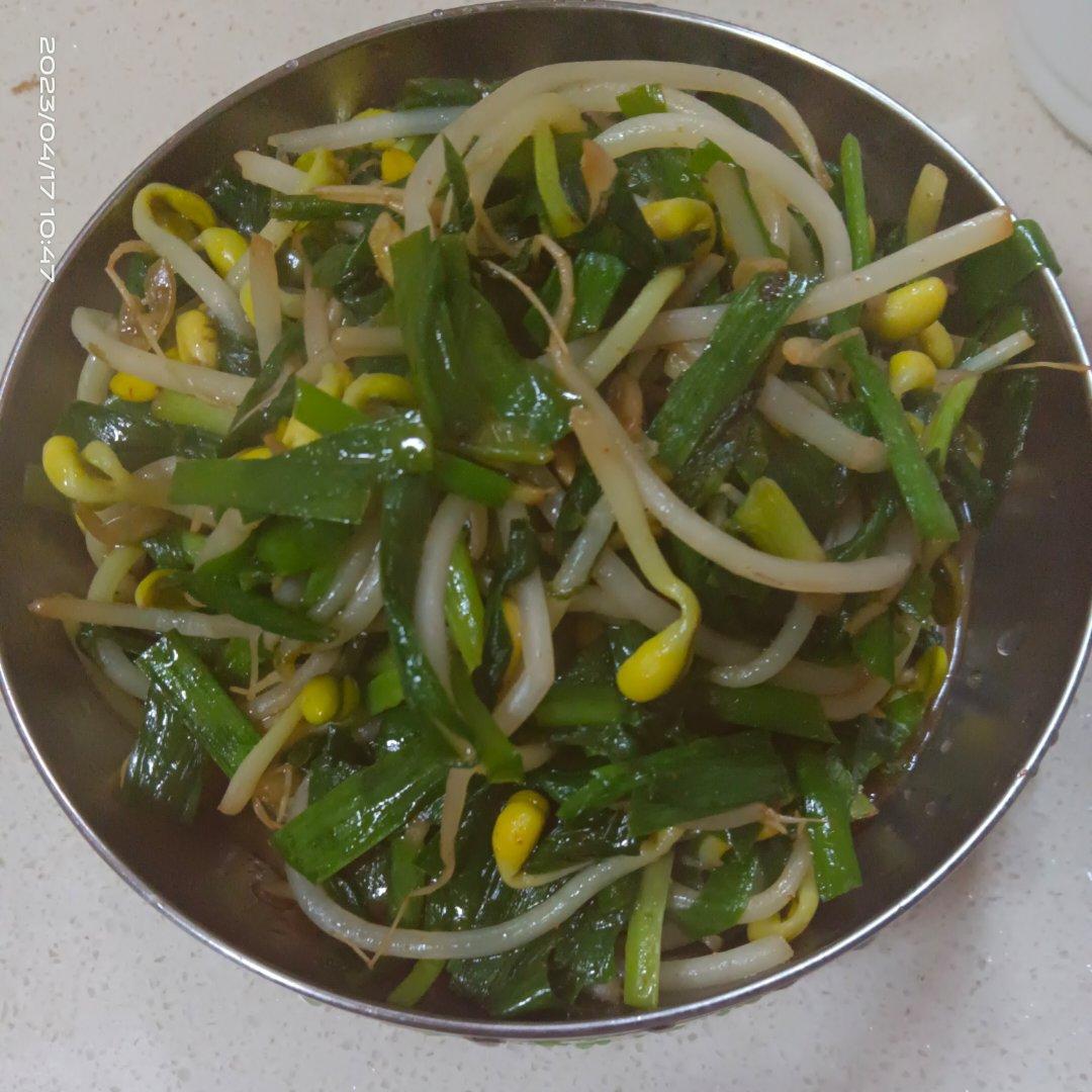 韭菜炒豆芽