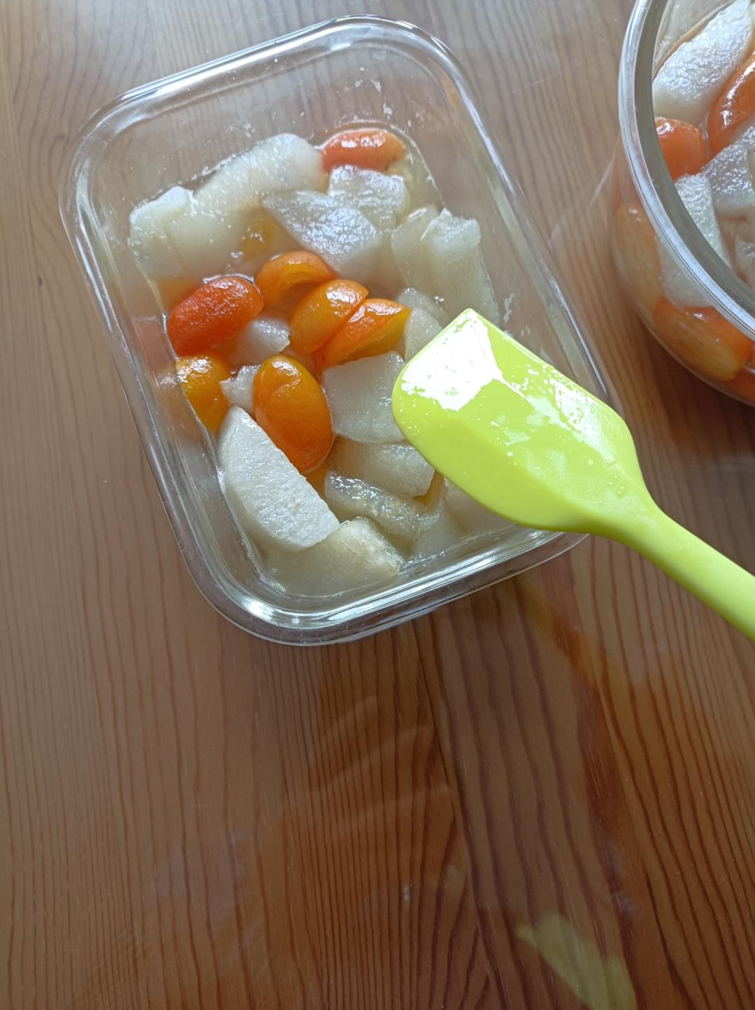 冬季十道素~甜品~金桔炖雪梨（微波炉版）的做法 步骤10