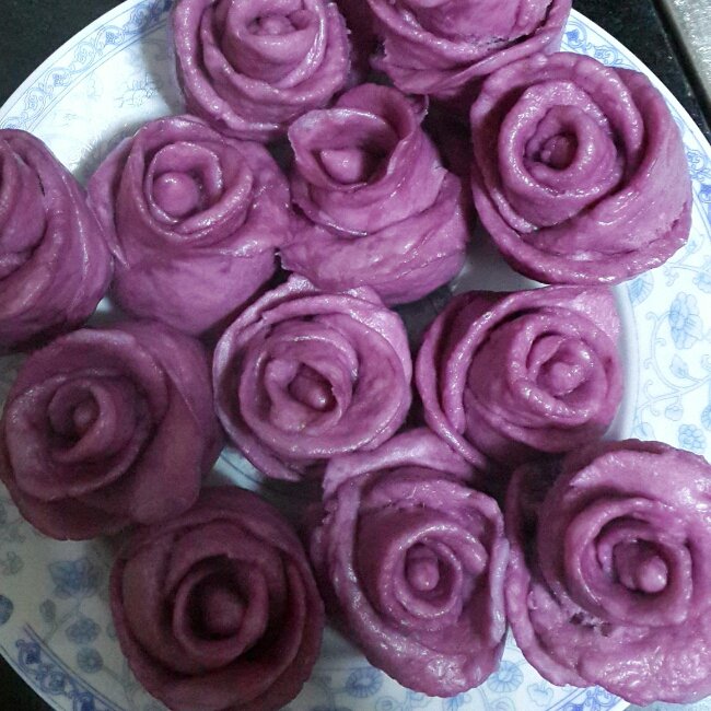 紫薯玫瑰花馒头