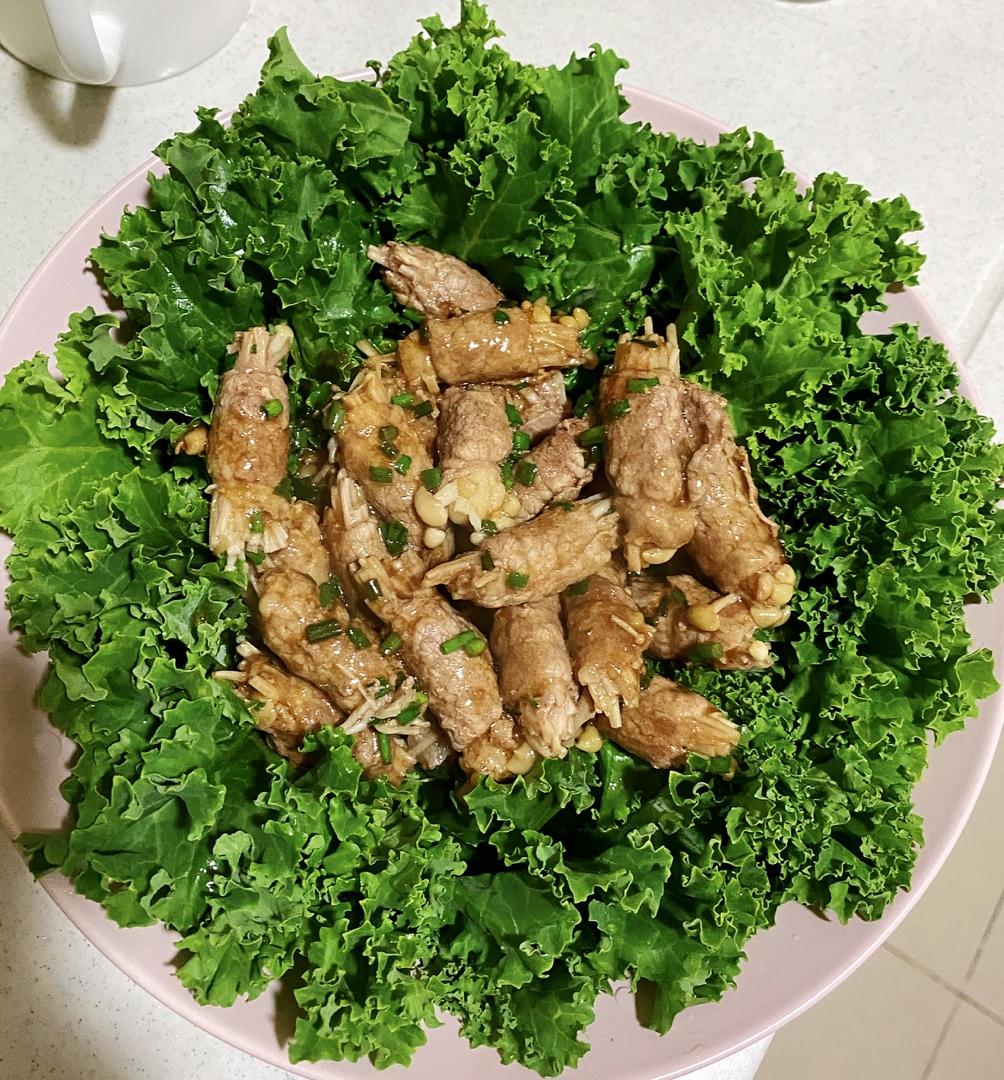 超级下饭的金针菇牛肉卷