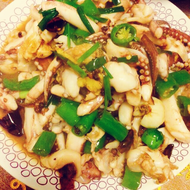 青椒炒章鱼
