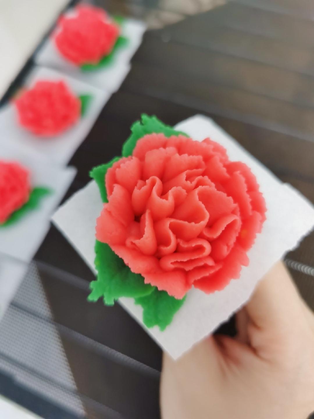 母亲节康乃馨豆沙曲奇(内含康乃馨裱法)