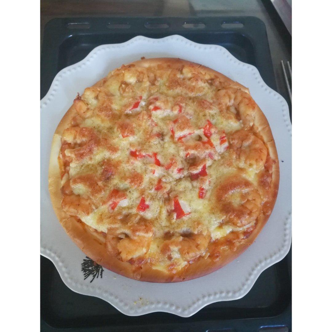 9寸海鲜蔬菜披萨（自制饼底+自制Pizza酱）厚底