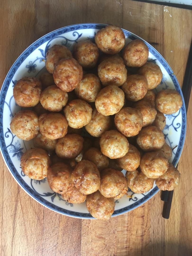 在家也能做大菜之3~“干炸丸子”