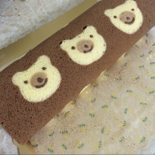 可爱小熊蛋糕卷