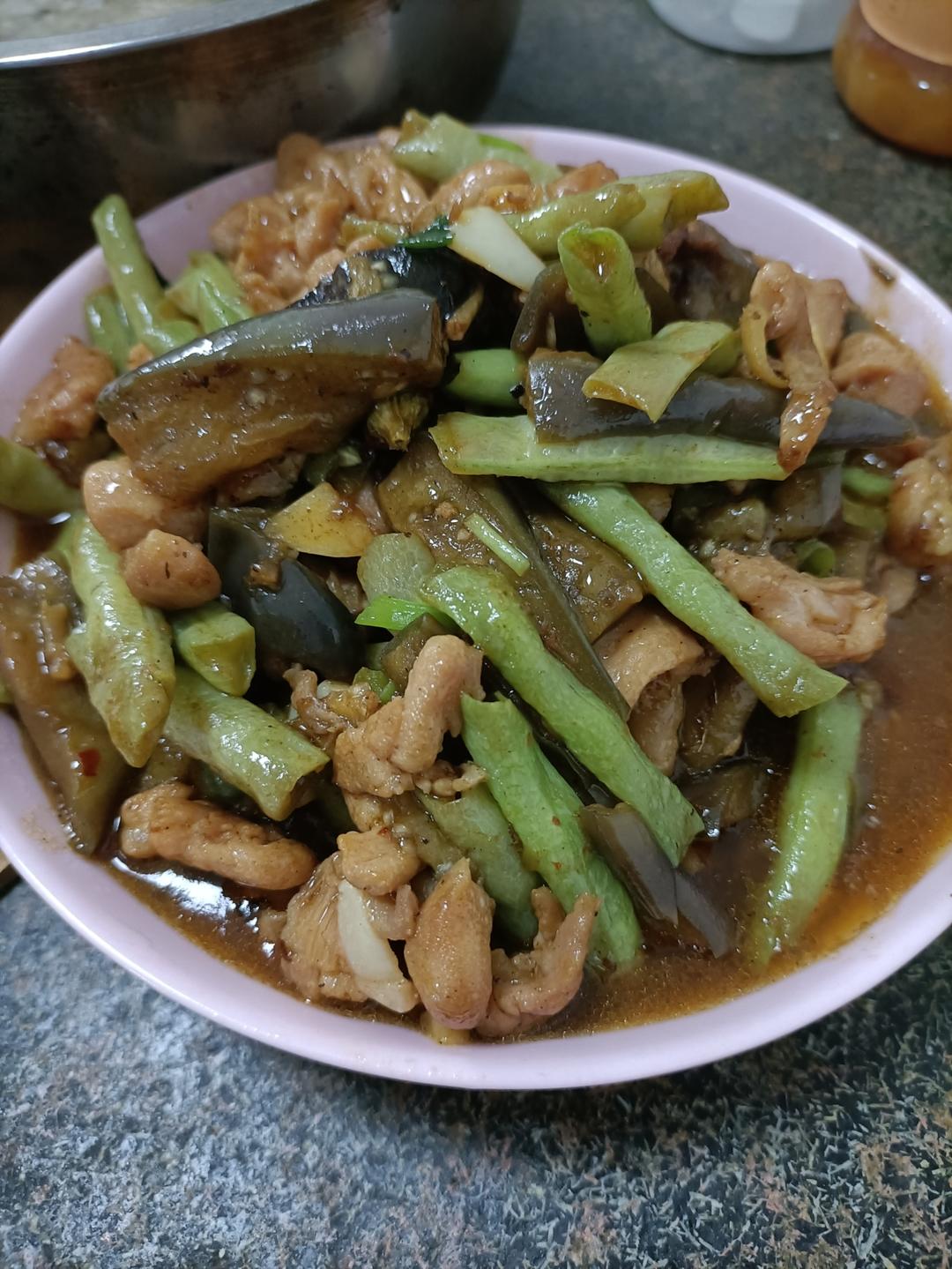 下饭好搭档—茄子炒豆角