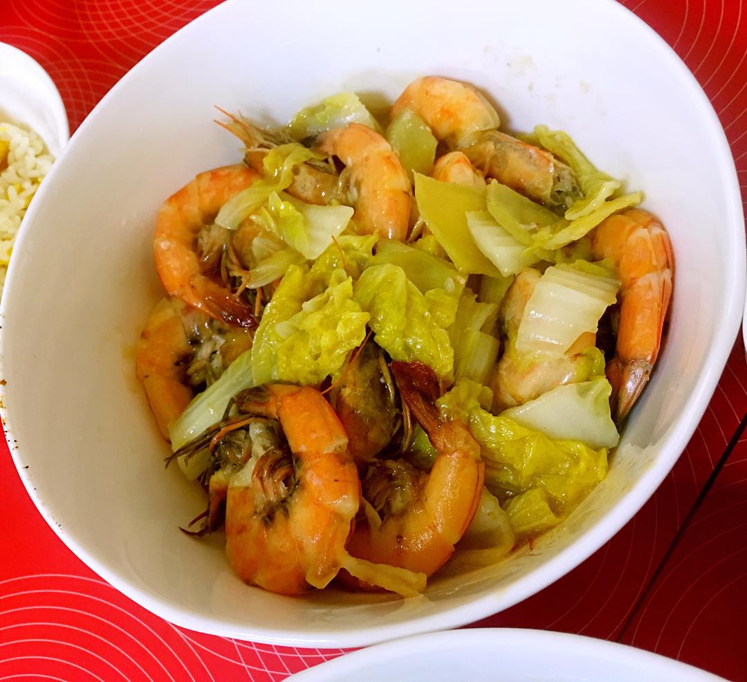 大虾白菜的做法