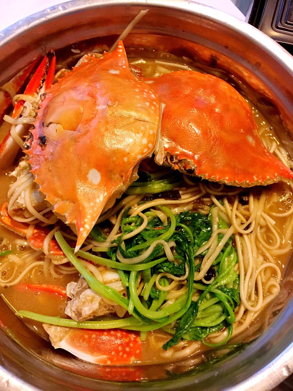 莫愁-24做的梭子蟹面条