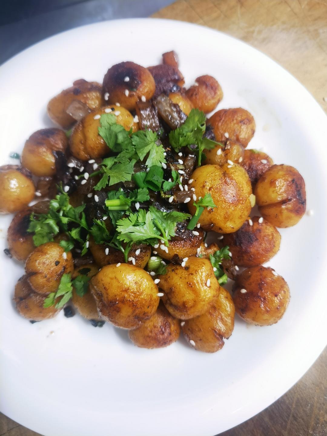孜然香辣煎小土豆