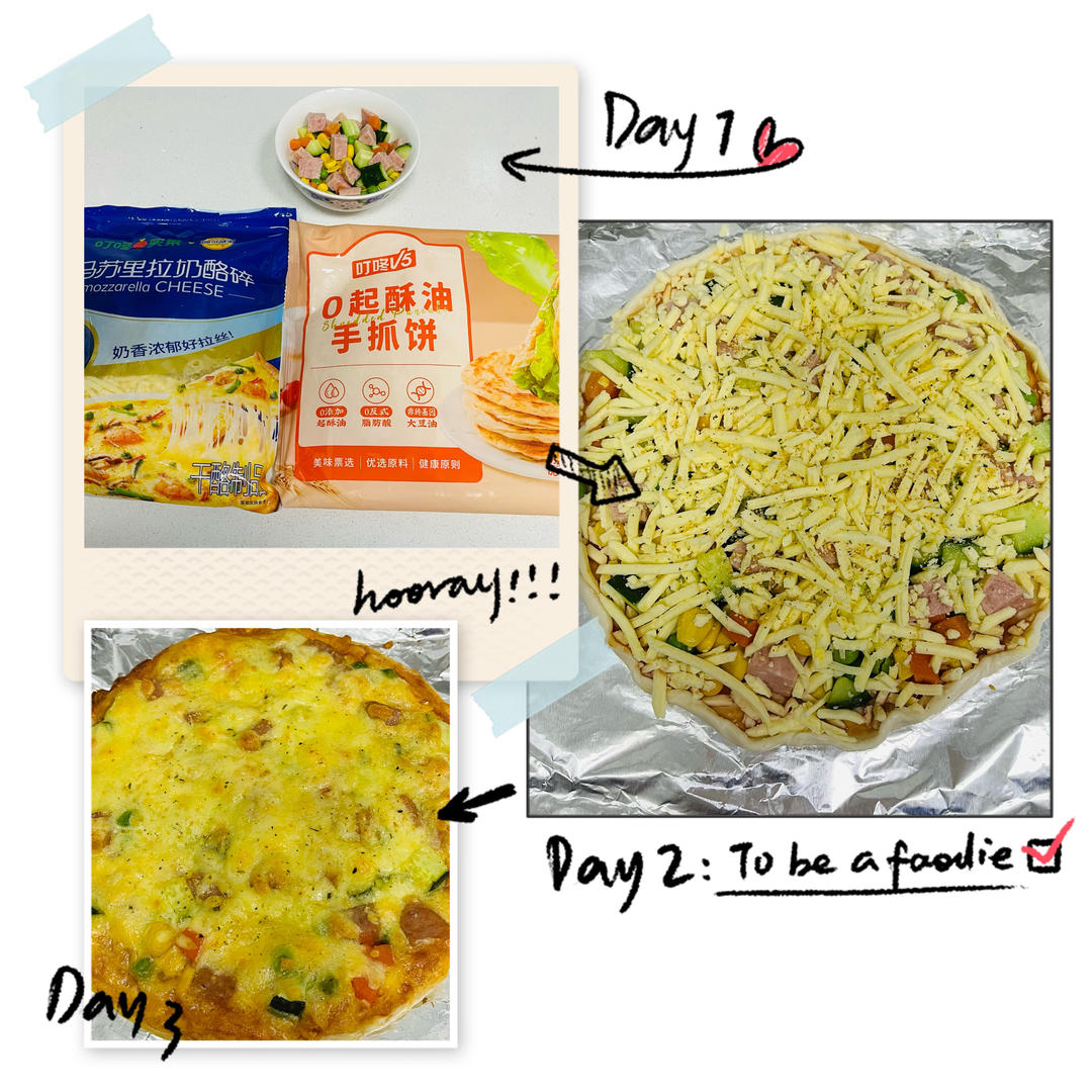 烤箱版手抓饼pizza