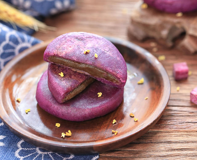 紫薯豆沙饼的做法
