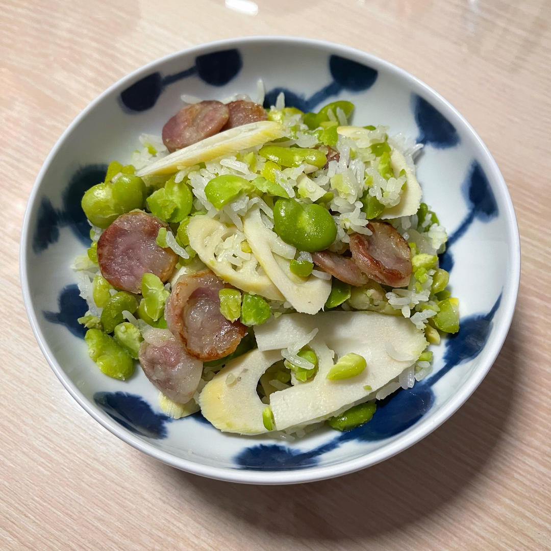 〖春日尝鲜〗胡豆春笋焖饭
