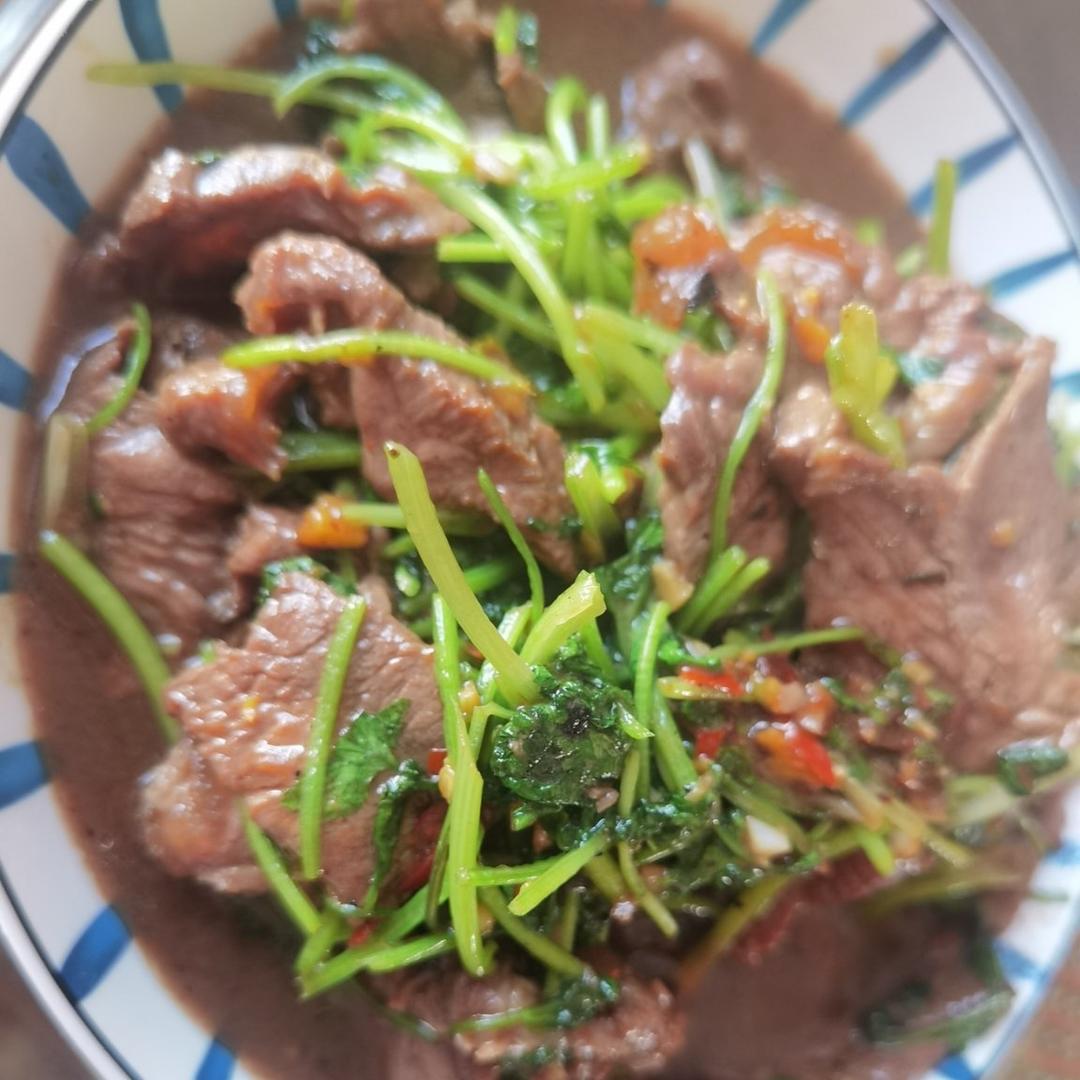 香菜炒牛肉，香辣下饭，爱吃香菜的朋友看过来，拌饭绝了
