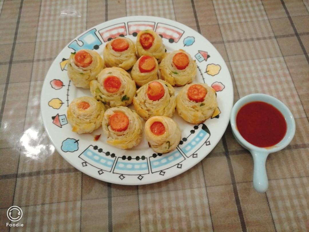烤箱版香肠手抓饼