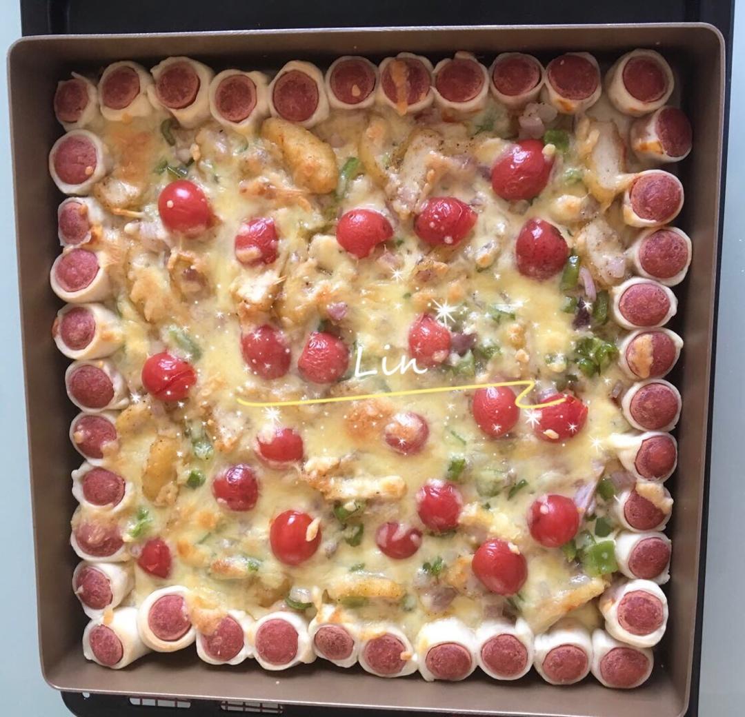 完爆必胜客🍕棒约翰🍕芝士香肠卷边披萨