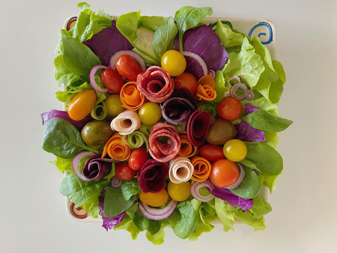 🌸花开富贵∣时蔬玫瑰花朵沙拉🌸