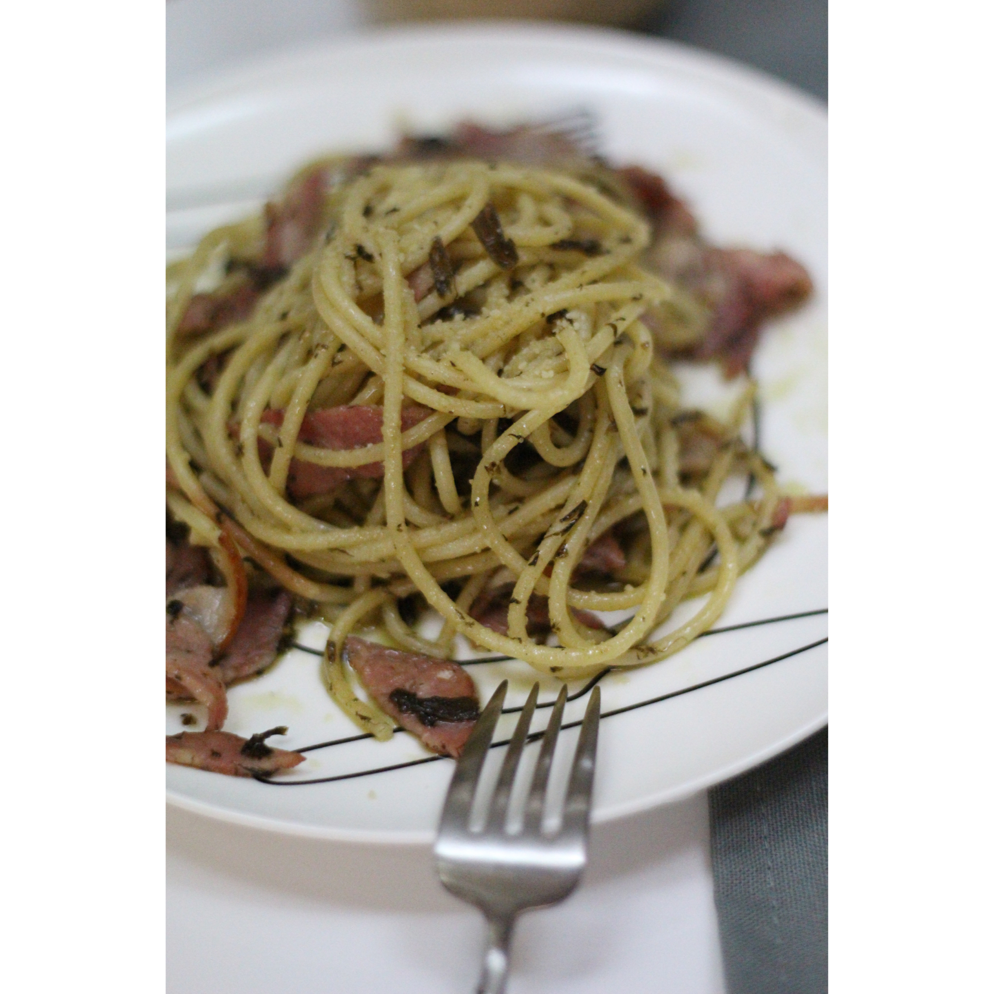 可能是最好吃系列--橄榄菜培根意面