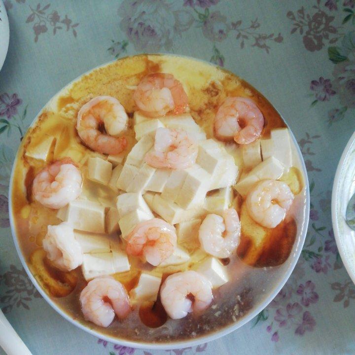 虾仁豆腐蒸水蛋