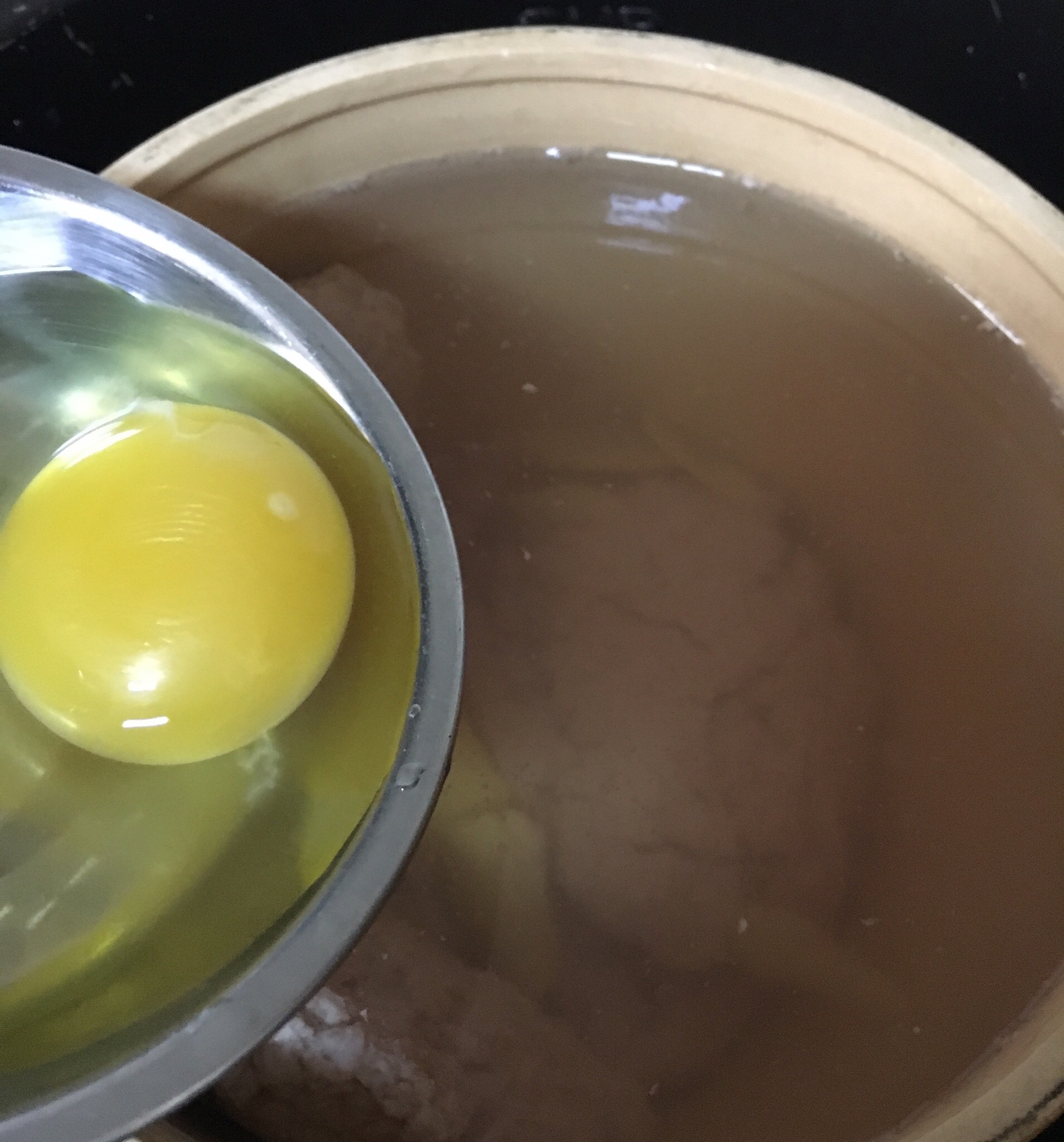 超简单营养鸡蛋肉饼汤的做法 步骤6