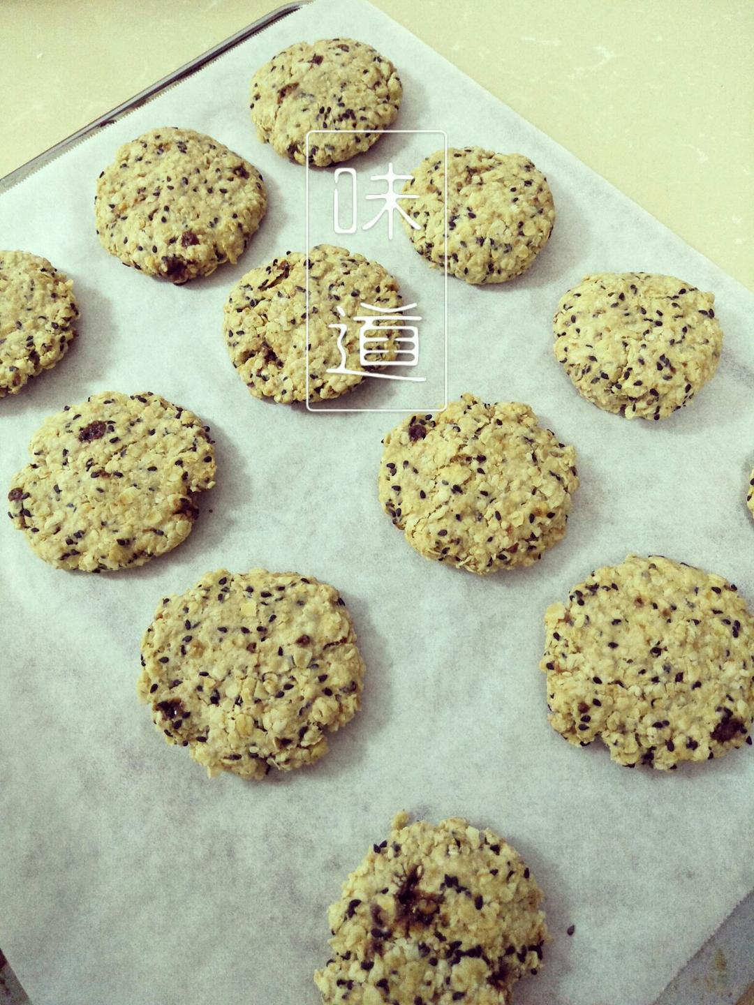 素食:有机燕麦芝麻大饼干