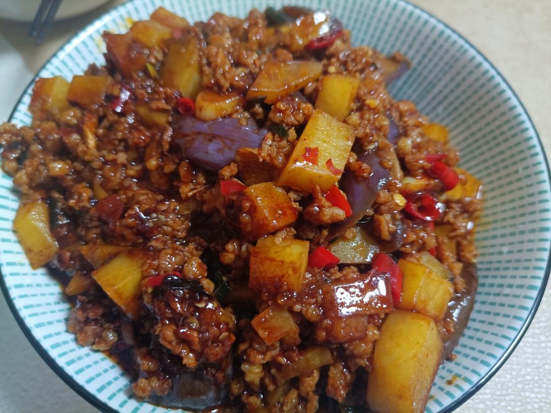 红烧肉沫茄子