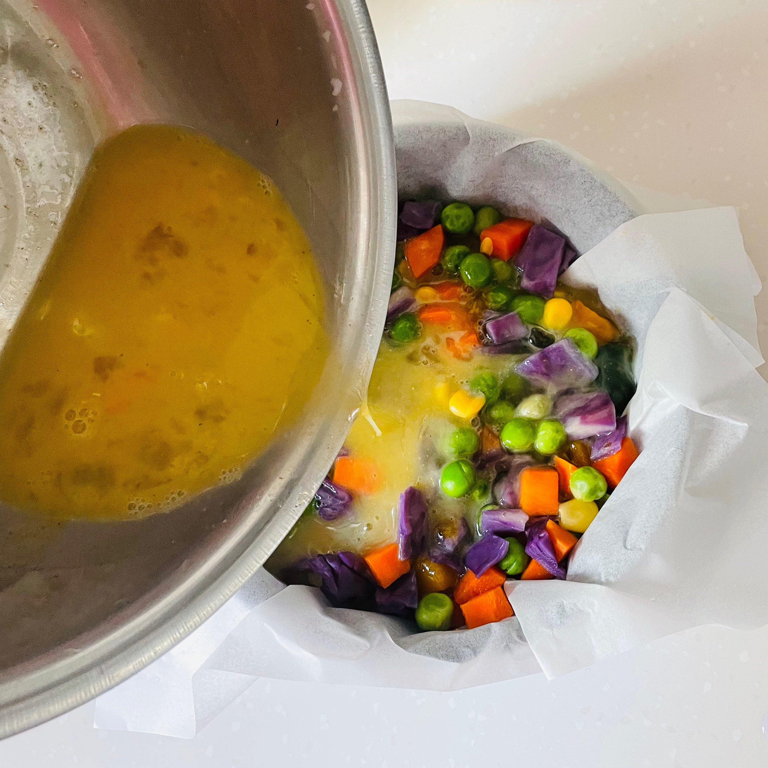 减脂天花板～盐焗南瓜杂蔬厚蛋烧的做法 步骤8