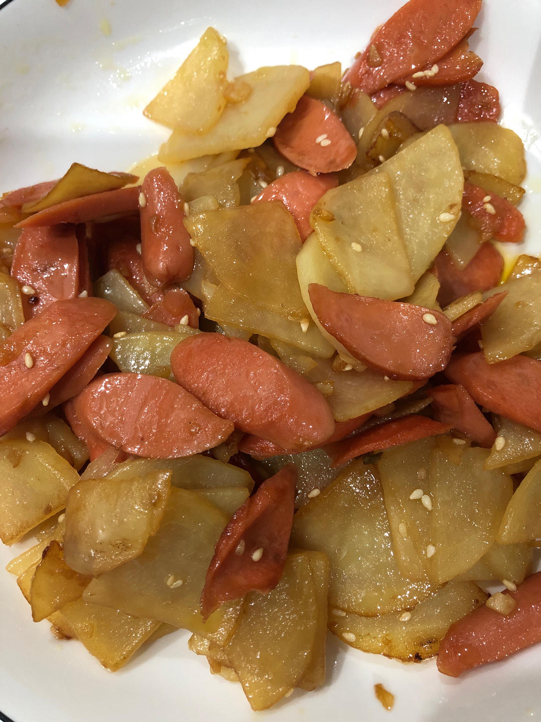 土豆片炒火腿肠