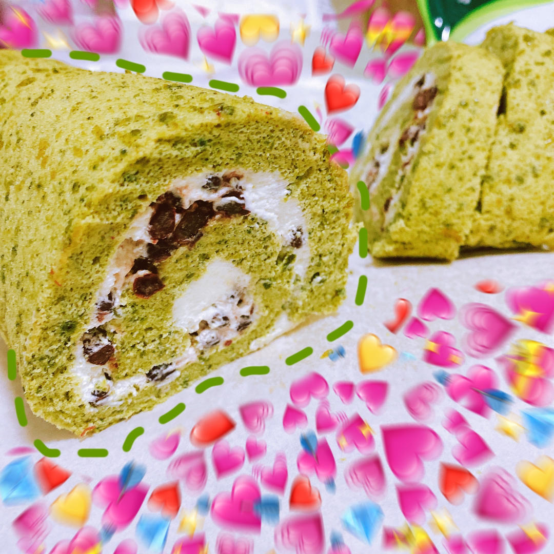 抹茶红豆蛋糕卷