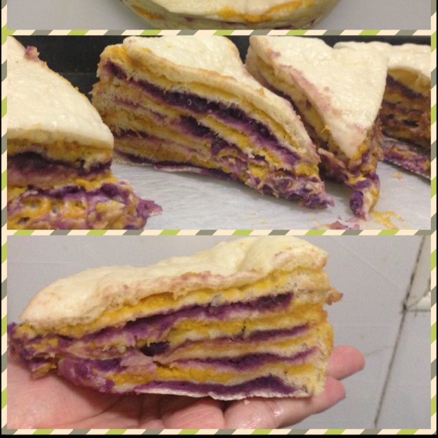紫薯南瓜千层发糕——惊人的漂亮主食