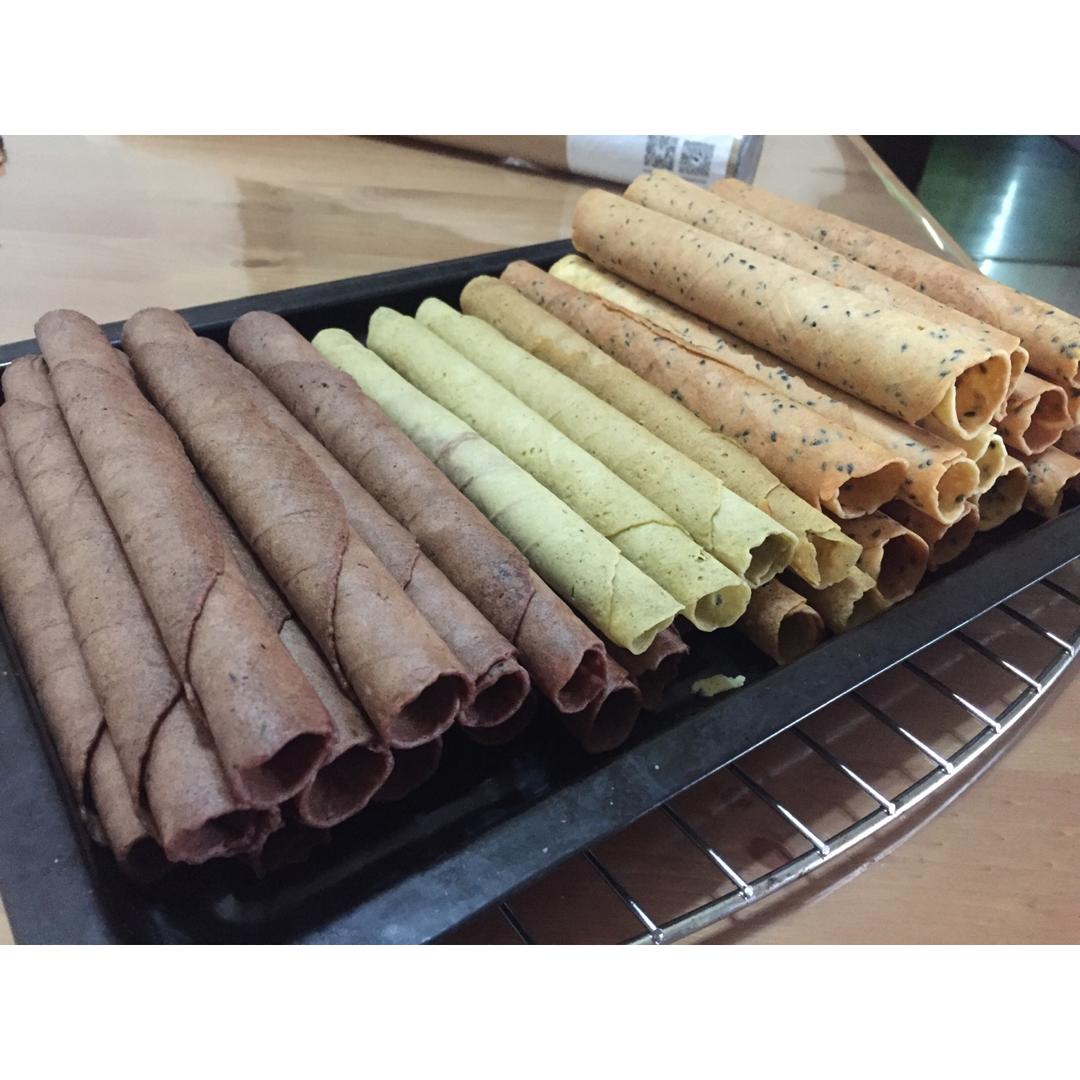 五色香脆黑芝麻蛋卷-平底锅版